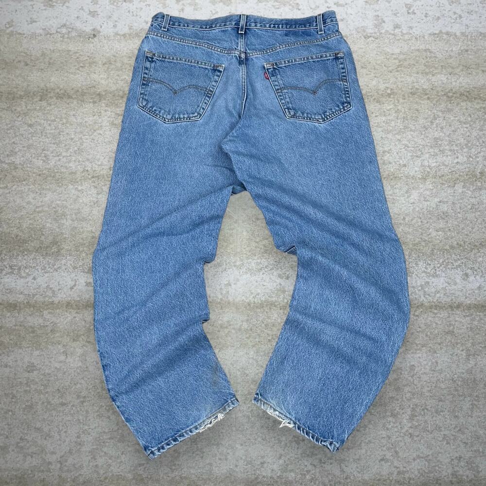 Vintage 90s Levis Jeans 38x32 Relaxed Fit Light Wash Paper Tag Red Tab Cotton